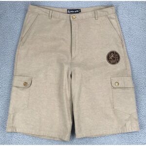 Red Ape Cargo Shorts Men Tag Size 38 Actual 37 High Rise 12" Inseam Tan